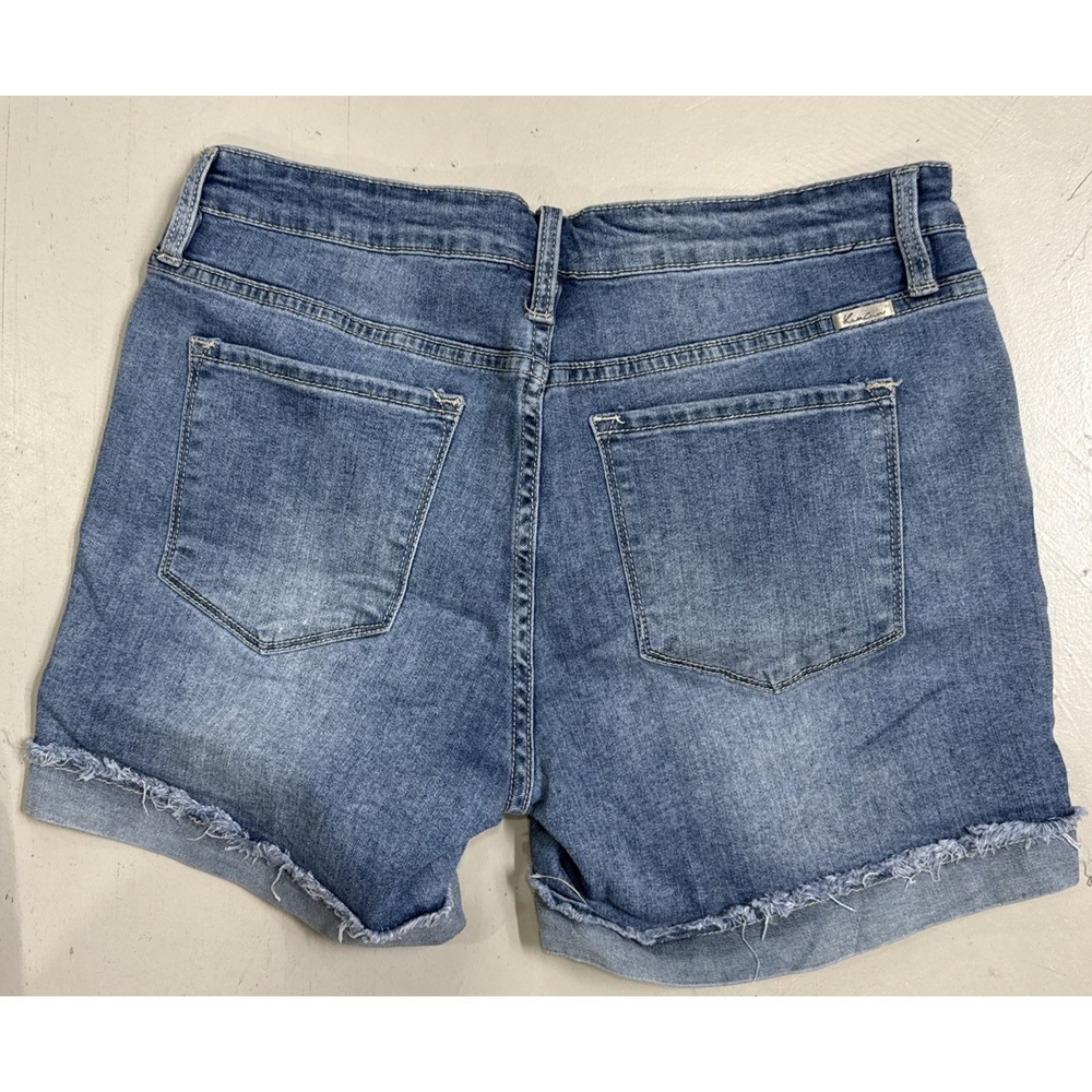 KanCan Shorts Womens 12/31 Blue Distressed High Rise Raw Hem Jean Denim KC5027TL - Picture 2 of 6